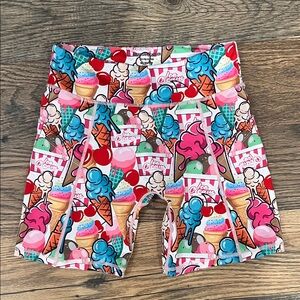 Colorful Ice Cream Print Women's Athletic Shorts